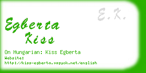 egberta kiss business card